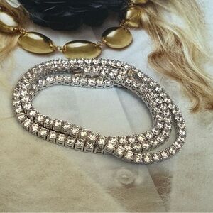 Tennis necklace 925K sterling silver tennis necklace